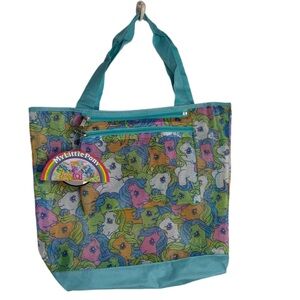 My Little Pony Multicolor Pony Print Teal Tote
